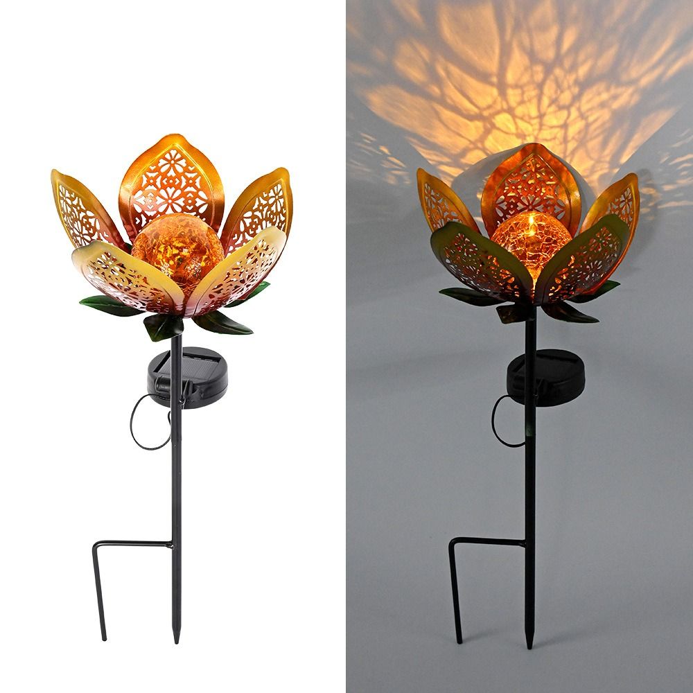 Lotus Shaped Solar Powered Lam - Outdoor Lighting Ground Fixtures reseña y precio